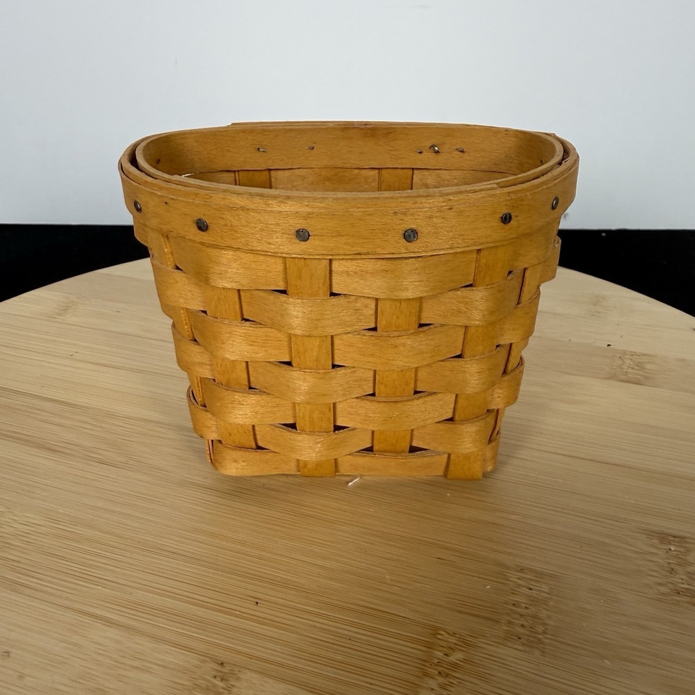 Longaberger Basket Small Handwoven 3" Natural Childrens Vintage 90s Kids Easter